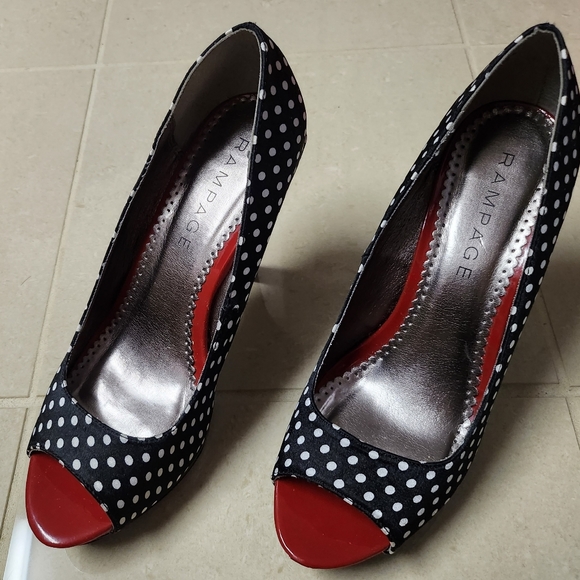 505. Rampage Gracee platform polka dot heels - Picture 1 of 11